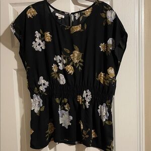 Maurices Black Floral Blouse